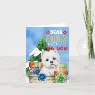 Cartes Pour Fêtes Annuelles Cher Père Noël n'oublie pas le chien Westie