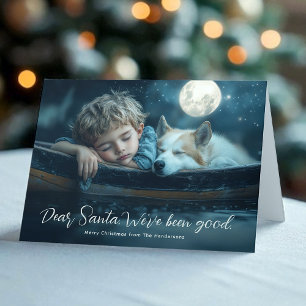 Cartes Pour Fêtes Annuelles Cher Père Noël Nous avons été sages Photo de famil