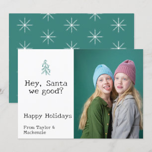 Cartes Pour Fêtes Annuelles Cher Père Noël nous sommes un bon Noël Personnalis