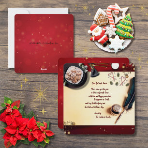 Cartes Pour Fêtes Annuelles Cher Père Noël, souhait d'amis et d'animaux 14 x 1