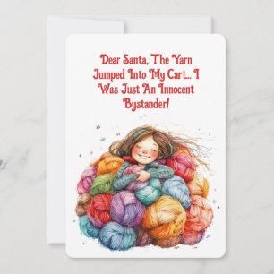 Cartes Pour Fêtes Annuelles Cher Père Noël Yarn Shopping Excusez Funny Knitter