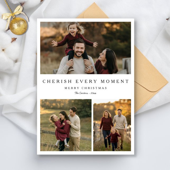 Cartes Pour Fêtes Annuelles Chercher chaque instant Famille Noël 3 Photo (Créateur téléchargé)
