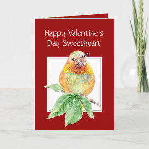Cartes Pour Fêtes Annuelles Chérie Saint Valentin Colibri roux roux