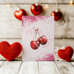 Cartes Pour Fêtes Annuelles Cherry Beaucoup d'amour Aquarelle rose Valentine C