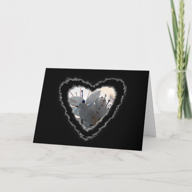 Cartes Pour Fêtes Annuelles Cherry Blossom Heart Valentine Love Card (Devant)