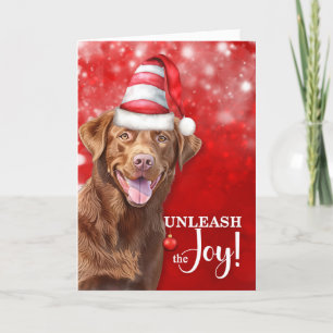 Cartes Pour Fêtes Annuelles Chesapeake Bay Retriever Unleash Joy Christmas