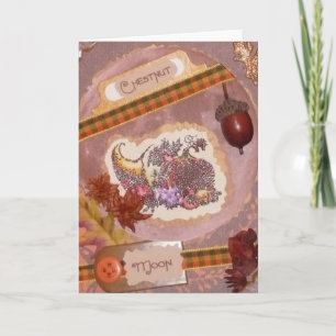 Cartes Pour Fêtes Annuelles CHESTNUT Moon FAIRY Grey Card Harvest