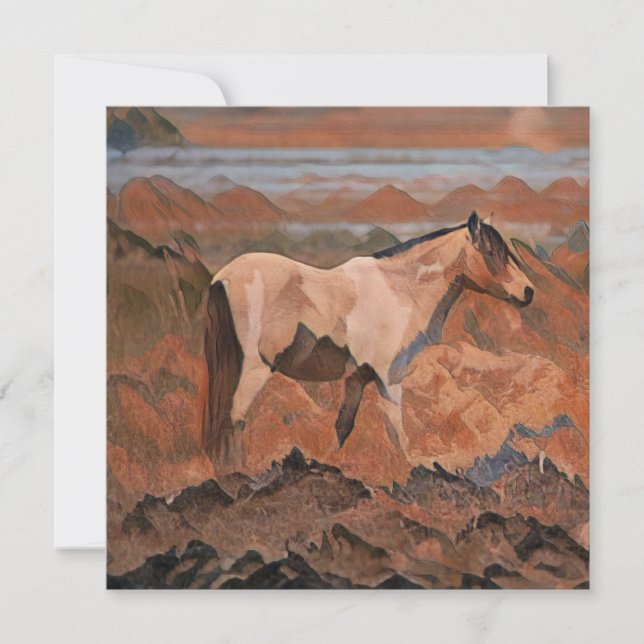 Cartes Pour Fêtes Annuelles cheval assateague (Devant)