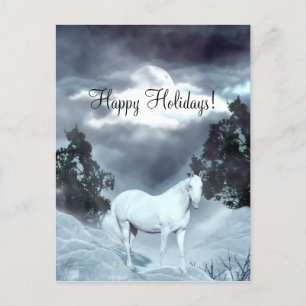 Cartes Pour Fêtes Annuelles Cheval blanc Joyeuses fêtes