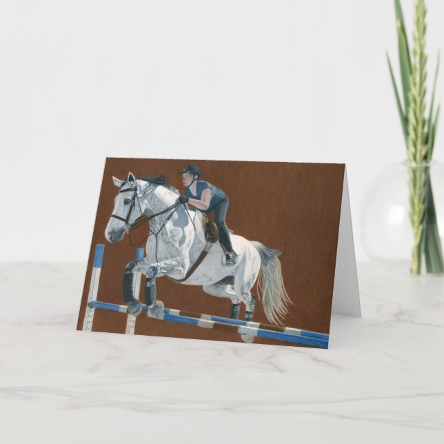 Cartes Pour Fêtes Annuelles Cheval chasseur/cavalier (Devant)