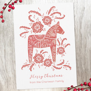 Cartes Pour Fêtes Annuelles Cheval de Dala suédois