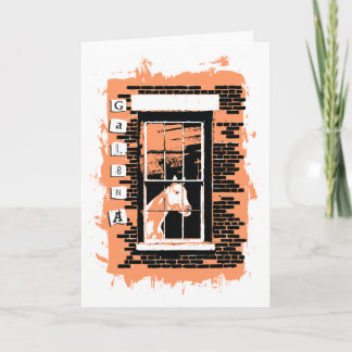 Cartes Pour Fêtes Annuelles cheval de fenêtre