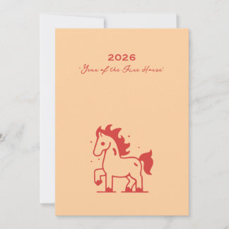 Cartes Pour Fêtes Annuelles Cheval de Feu Mignon