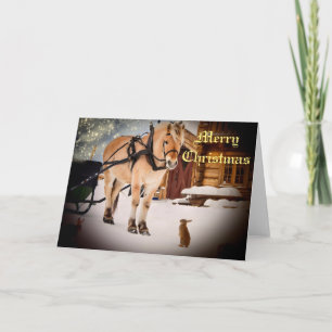 Cartes Pour Fêtes Annuelles Cheval de la ferme de Noël