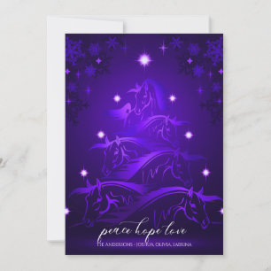Cartes Pour Fêtes Annuelles Cheval de Noël Abstrait Ultra Violet Vibrant