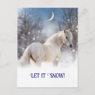Cartes Pour Fêtes Annuelles Cheval de Noël et neige