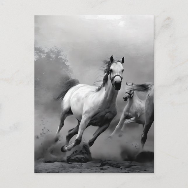 Cartes Pour Fêtes Annuelles Cheval en course (Devant)