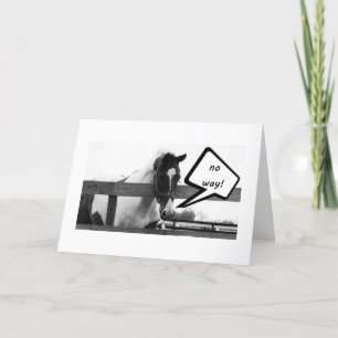 CARTES POUR FÊTES ANNUELLES CHEVAL EST HEUREUX "VOUS" ÉTIEZ MAL AVANT NOËL