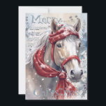 Cartes Pour Fêtes Annuelles Cheval hiver Aquarelle de Noël<br><div class="desc">Cheval hiver Aquarelle de Noël</div>
