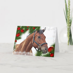 Cartes Pour Fêtes Annuelles Cheval Joyeux Noël équestre équine Cute Pony