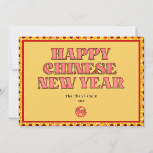 Cartes Pour Fêtes Annuelles Cheval Rouge et Or Nouvel An Chinois 2026