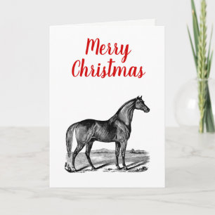 Cartes Pour Fêtes Annuelles Cheval vintage debout