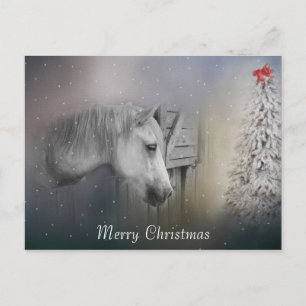 Cartes Pour Fêtes Annuelles Chevaux : Amateurs de chevaux Neige Noël hiver