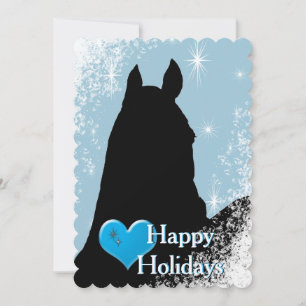 Cartes Pour Fêtes Annuelles Chevaux de cœur I Vacances (bleu)