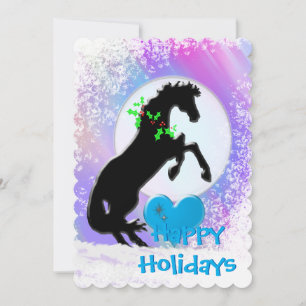 Cartes Pour Fêtes Annuelles Chevaux de Coeur V Vacances (Brouillard coloré)
