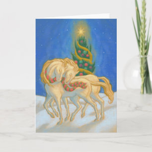 Cartes Pour Fêtes Annuelles Chevaux de Noël