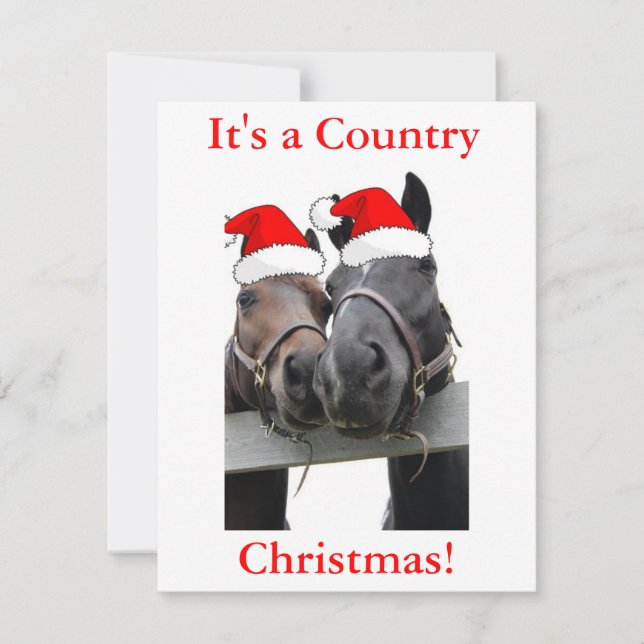 Cartes Pour Fêtes Annuelles Chevaux de Noël (Devant)