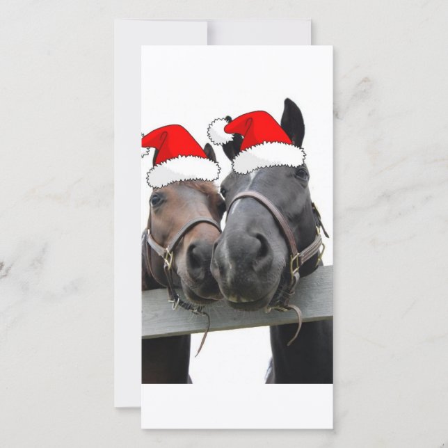 Cartes Pour Fêtes Annuelles Chevaux de Noël (Devant)