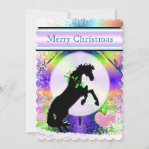 Cartes Pour Fêtes Annuelles Chevaux du Coeur Blanc V Vacances (fractal 87)
