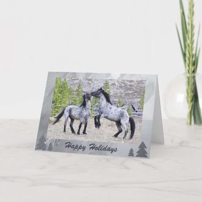 Cartes Pour Fêtes Annuelles Chevaux sauvages (Devant)