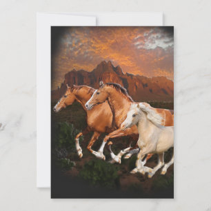 Cartes Pour Fêtes Annuelles Chevaux sauvages d'Arizona