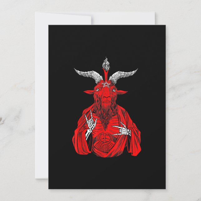 Cartes Pour Fêtes Annuelles Chèvre antichrist de Blackcraft Satan Baphomet (Devant)
