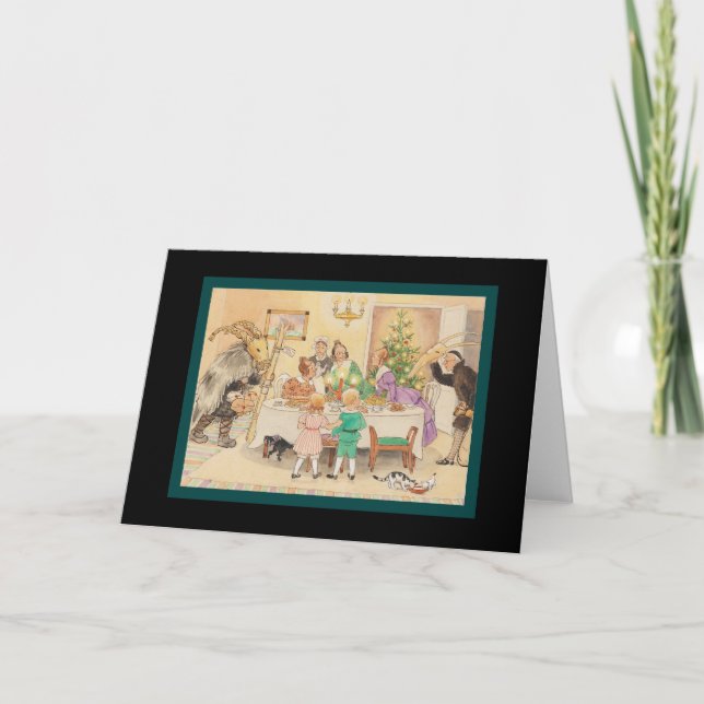 Cartes Pour Fêtes Annuelles Chèvre de juillet au Tableau de Noël (Devant)