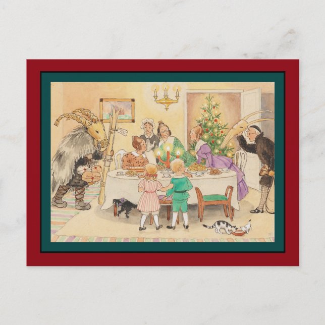 Cartes Pour Fêtes Annuelles Chèvre de juillet au Tableau de Noël (Devant)