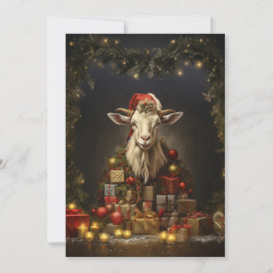 Cartes Pour Fêtes Annuelles Chèvre de Noël Père Noël