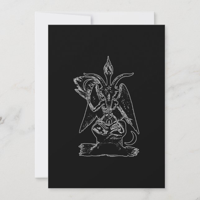 Cartes Pour Fêtes Annuelles Chèvre Satan Black Magie Lucifer Occult Cadeau (Devant)