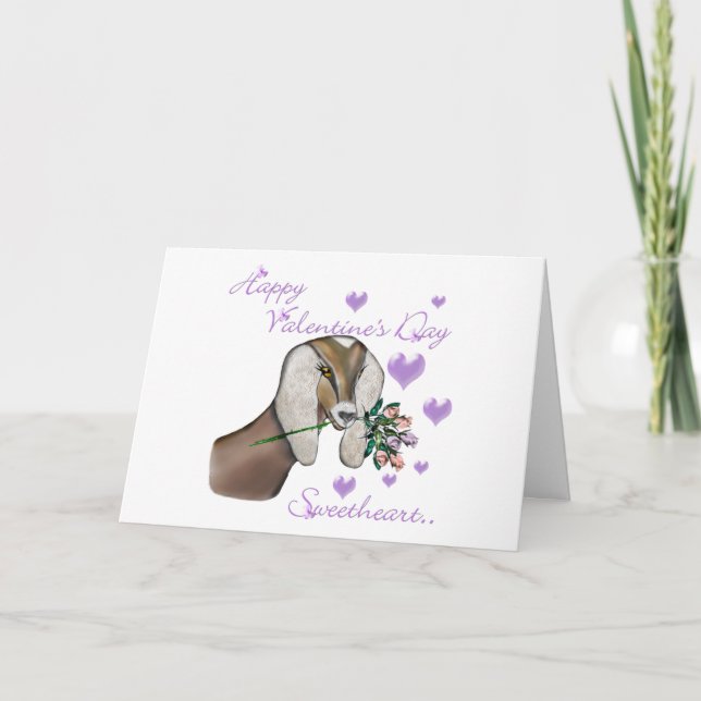 Cartes Pour Fêtes Annuelles Chèvre Valentine Sweetheart (Devant)