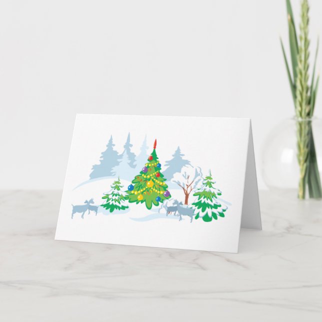 Cartes Pour Fêtes Annuelles Chèvres de Noël Sérénissimes d'hiver (Devant)