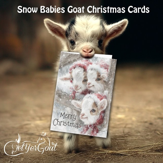 Cartes Pour Fêtes Annuelles Chèvres mignonnes - Bébés de neige 11 Noël (Créateur téléchargé)
