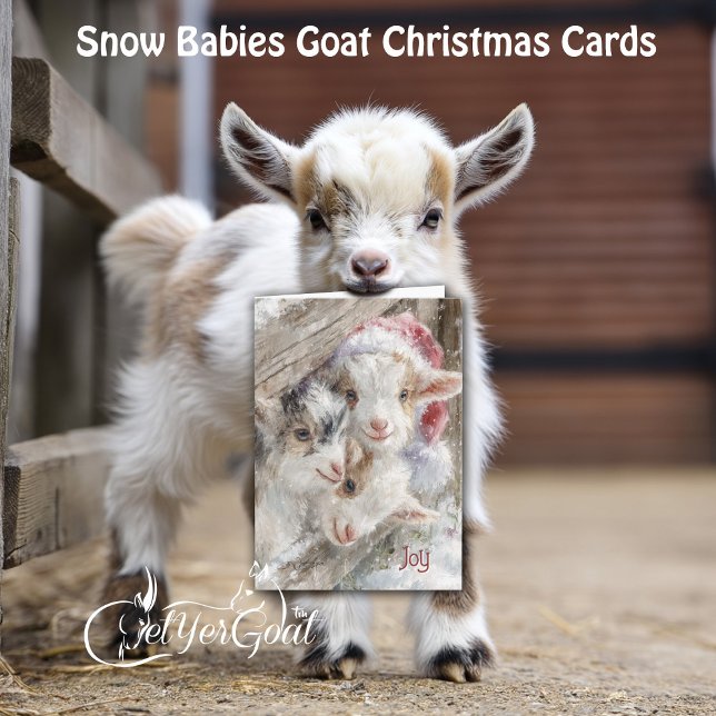 Cartes Pour Fêtes Annuelles Chèvres mignonnes - Bébés de neige 12 Noël (Créateur téléchargé)