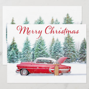 Cartes Pour Fêtes Annuelles Chevrolet rouge Noël  