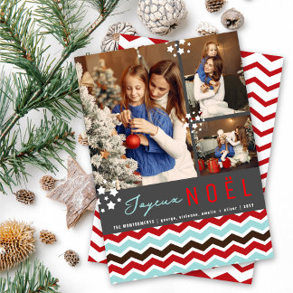 Cartes Pour Fêtes Annuelles Chevron Zig Zag Motif Joyeux Noel 3 Photo