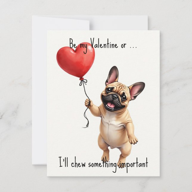 Cartes Pour Fêtes Annuelles 💘🐶Chew Love Carefully” (Devant)