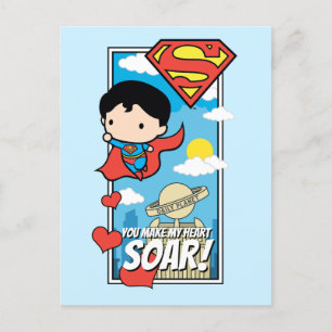 Cartes Pour Fêtes Annuelles Chibi Superman - Tu Fais Tourner Mon Coeur Valenti