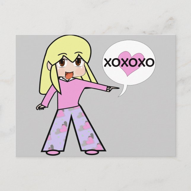 Cartes Pour Fêtes Annuelles Chibi Valentine (Devant)