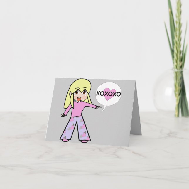 Cartes Pour Fêtes Annuelles Chibi Valentine (Devant)